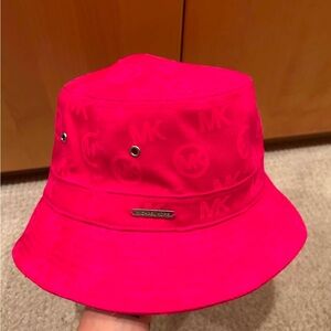 Michael Kors Bright Pink MK Monogram Bucket Hat